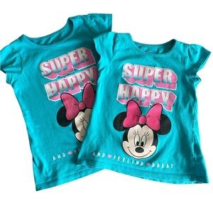 Disney Minnie Mouse Super Happy Teal T-Shirt (Bundle of 2)